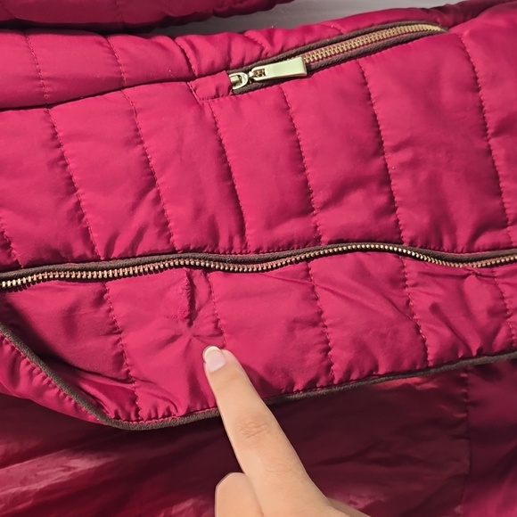 Small Maroon Active USA Puffer Coat - Picture 10 of 11